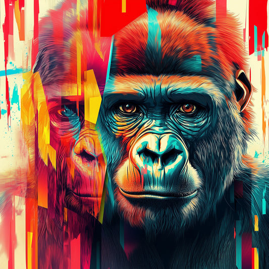 Finding Inner Peace | Geometric Gorilla Wall Art | Limited Edition | Wild Essence