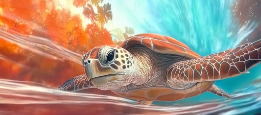 Flow Rider | Turtle Wall Art | Limited Edition | Wallimals