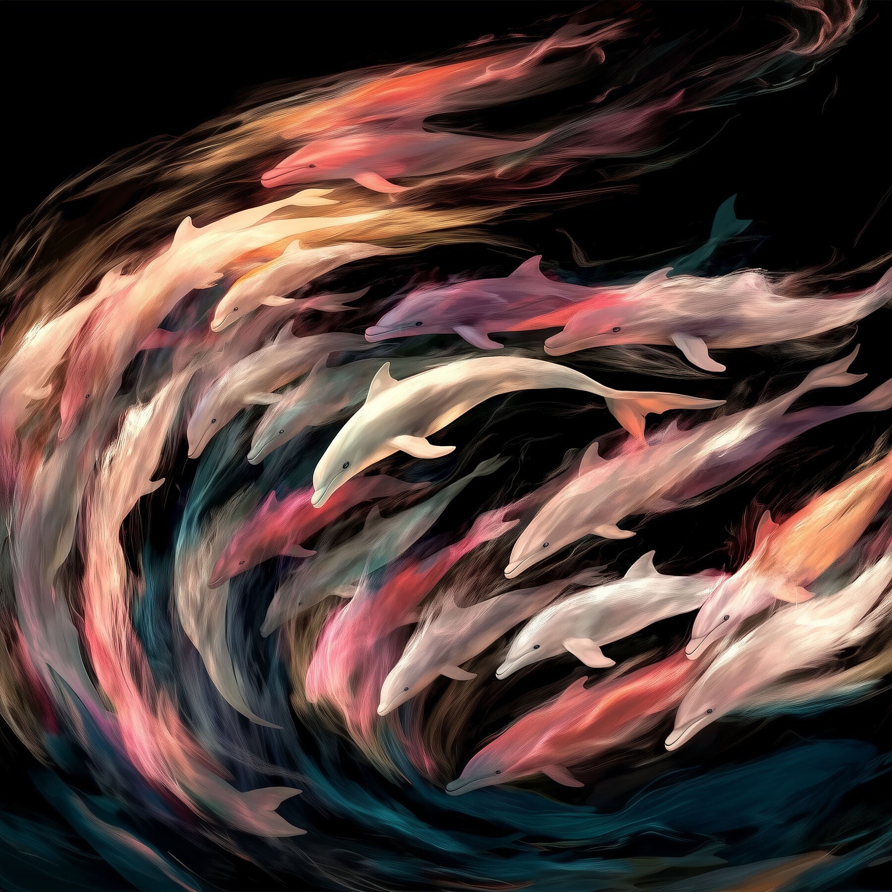 Into the Flow of Things | Dolphin Wall Art | Limited Edition | Wallimals