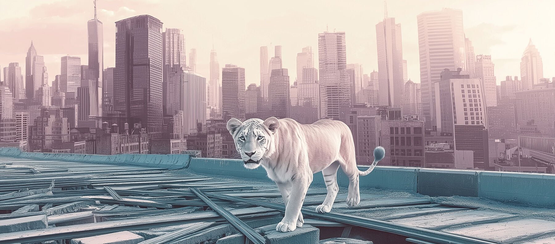 Lion on the Roof | Lion Wall Art | Limited Edition | Wallimals