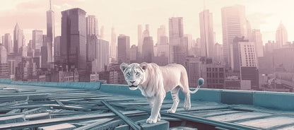 Lion on the Roof | Lion Wall Art | Limited Edition | Wallimals