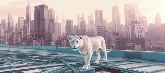 Lion on the Roof | Lion Wall Art | Limited Edition | Wallimals