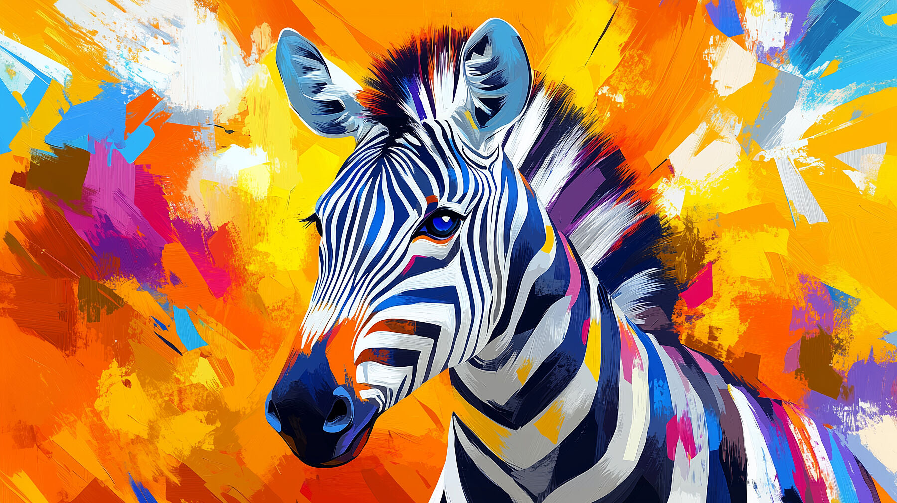 Live A Life in Colors | Abstract Zebra Wall Art | Limited Edition | Wild Essence