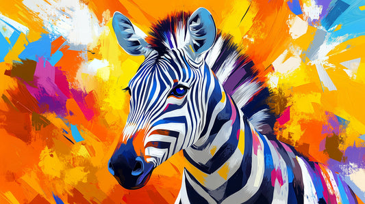 Live A Life in Colors | Abstract Zebra Wall Art | Limited Edition | Wild Essence