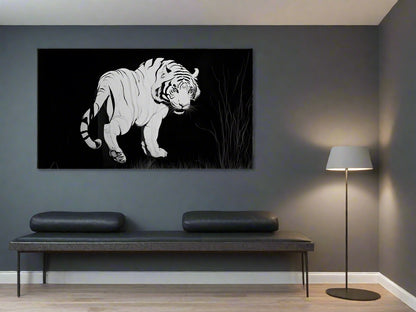 Looking Back For The Last Time | Monochrome Tiger Wall Art | Limited Edition | Wild Essence