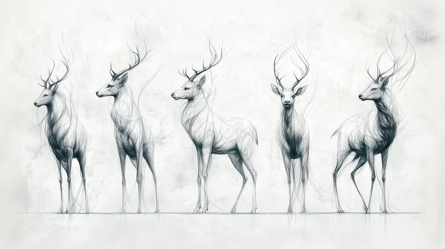 Looking The Other Way | Minimalist Deer Wall Art | Limited Edition | Wild Essence