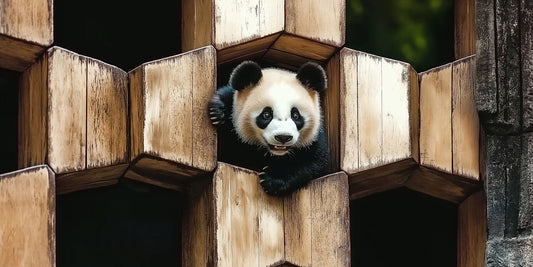 Peekaboo | Panda Wall Art | Limited Edition | Wallimals