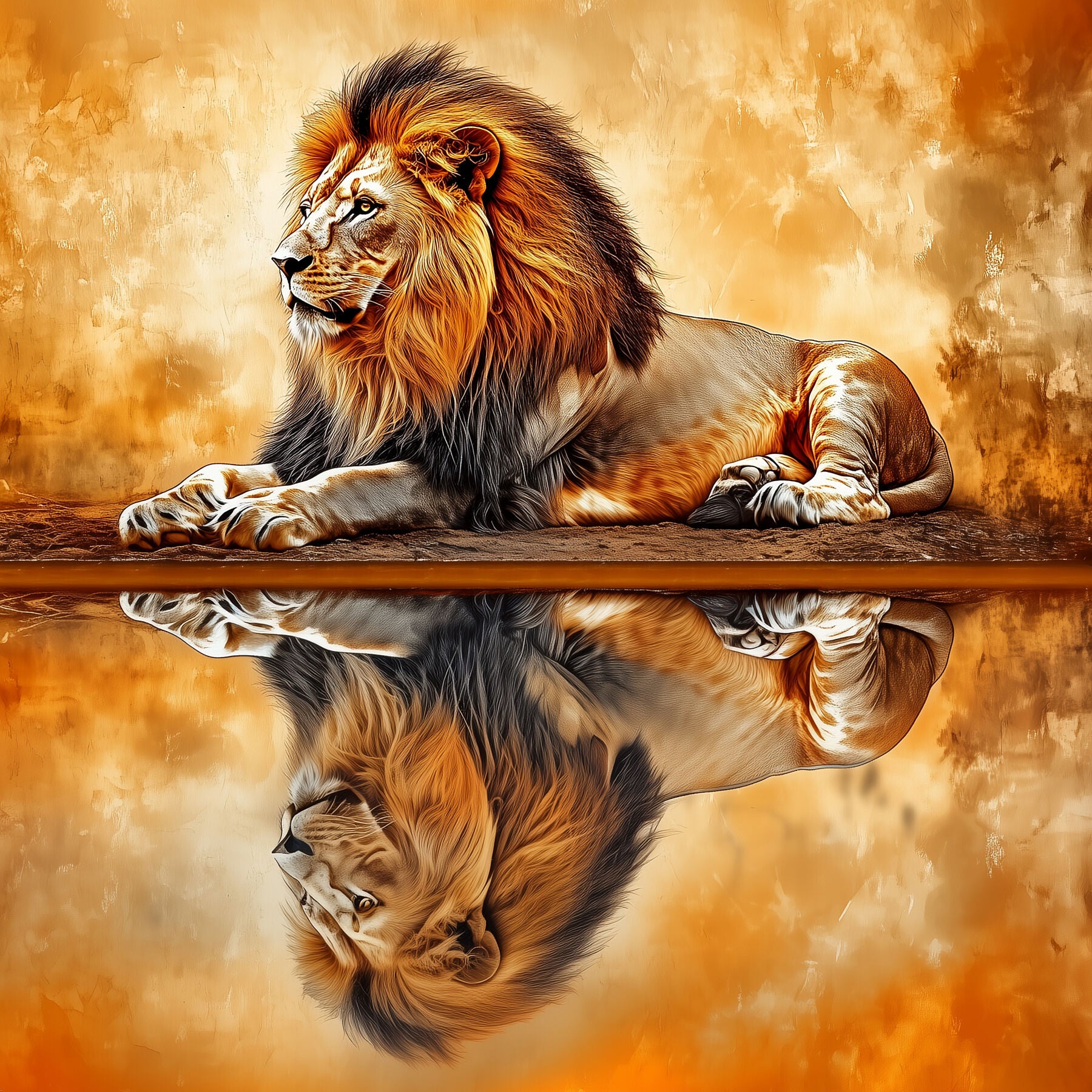 Self Reflection | Lion Wall Art | Limited Edition | Wallimals