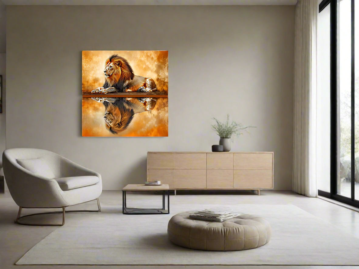 Self Reflection | Lion Wall Art | Limited Edition | Wallimals