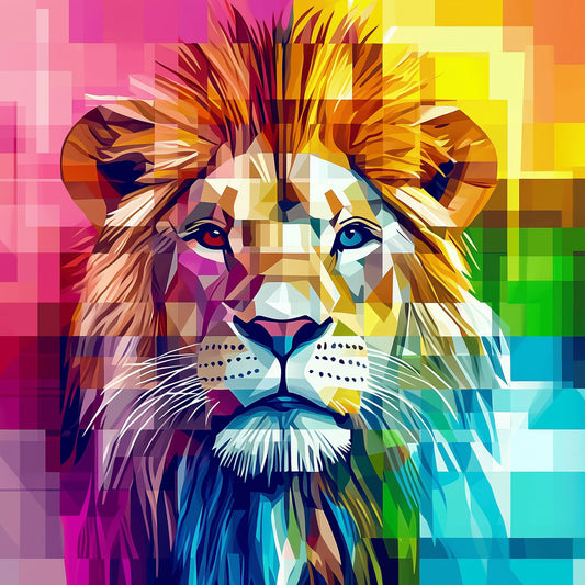 Show Your True Colors | Geometric Lion Wall Art | Limited Edition | Wild Essence