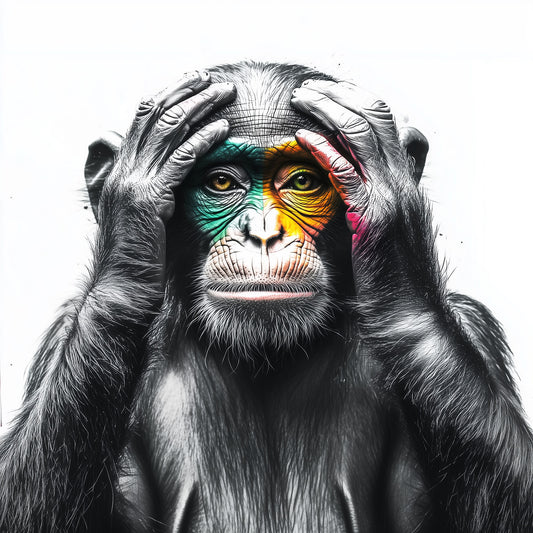 Silencing the Noise | Chimpanzee Wall Art | Limited Edition | Wild Essence