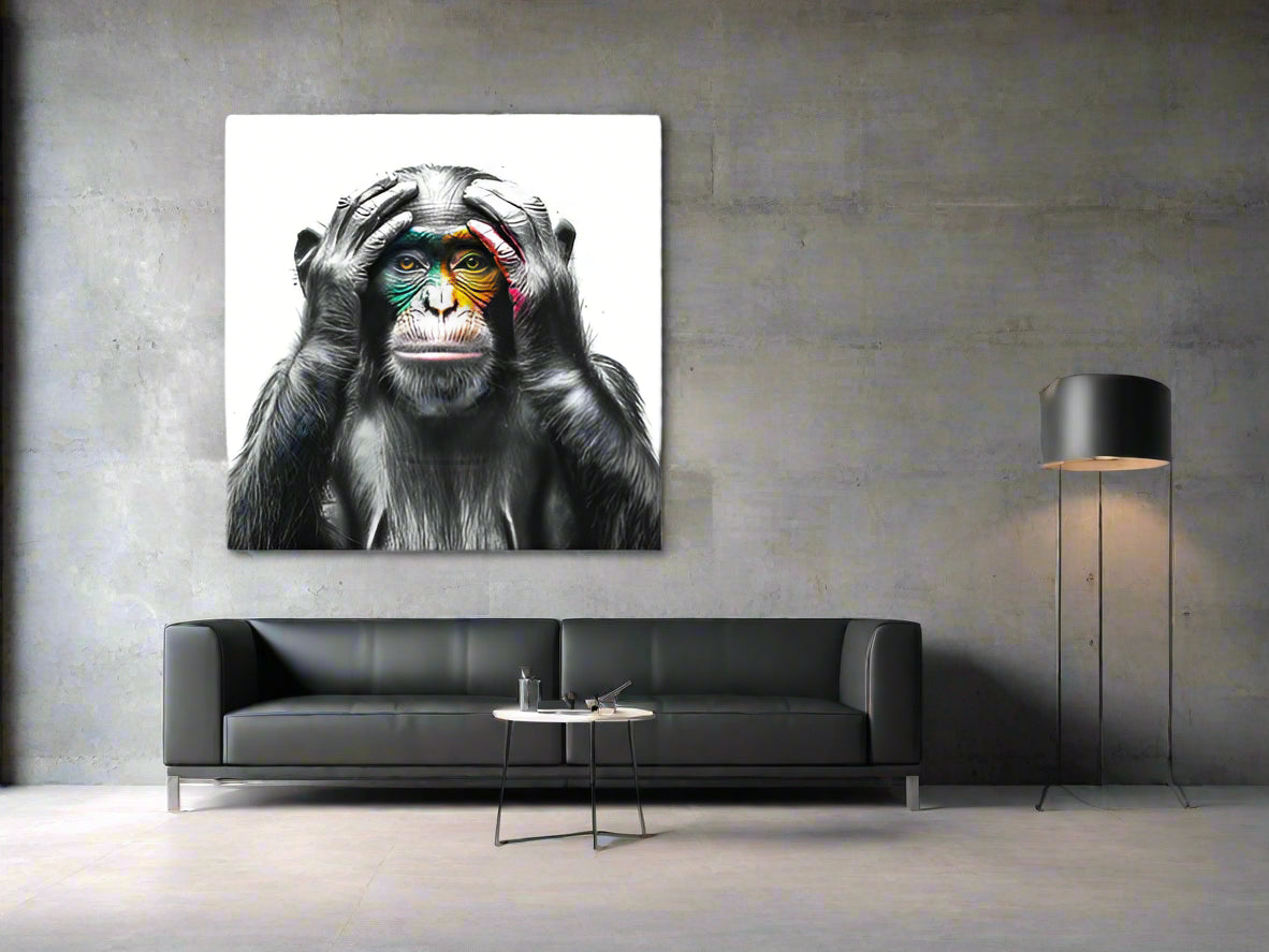 Silencing the Noise | Chimpanzee Wall Art | Limited Edition | Wild Essence