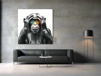 Silencing the Noise | Chimpanzee Wall Art | Limited Edition | Wild Essence