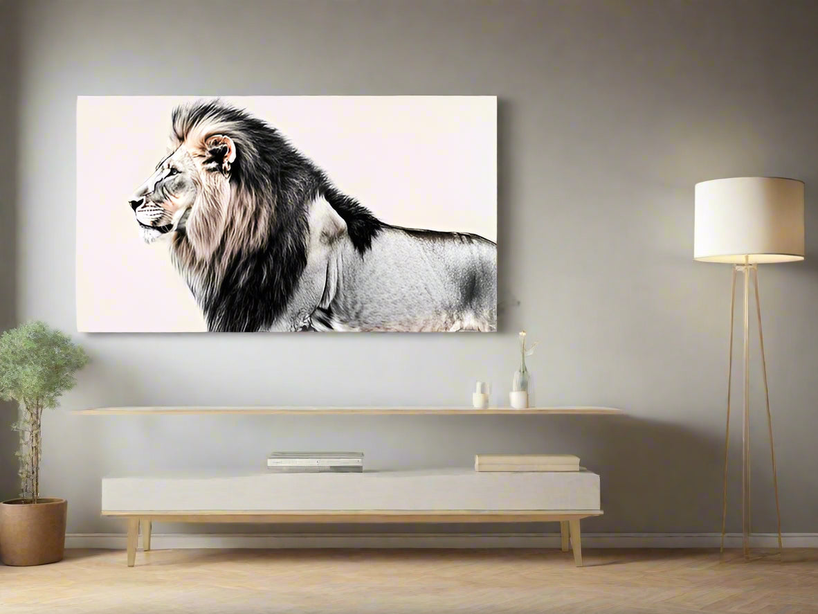 The_Observer_Monochrome_Lion_Wall_Art_Limited_Edition_Wild_Essence