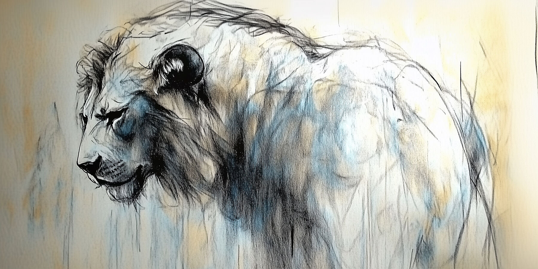 Time To Move On | Brushwork Lion Wall Art | Limited Edition | Wild Essence