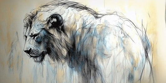 Time To Move On | Brushwork Lion Wall Art | Limited Edition | Wild Essence