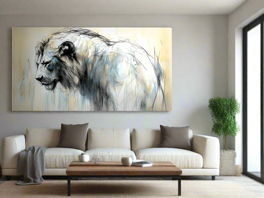Time To Move On | Brushwork Lion Wall Art | Limited Edition | Wild Essence
