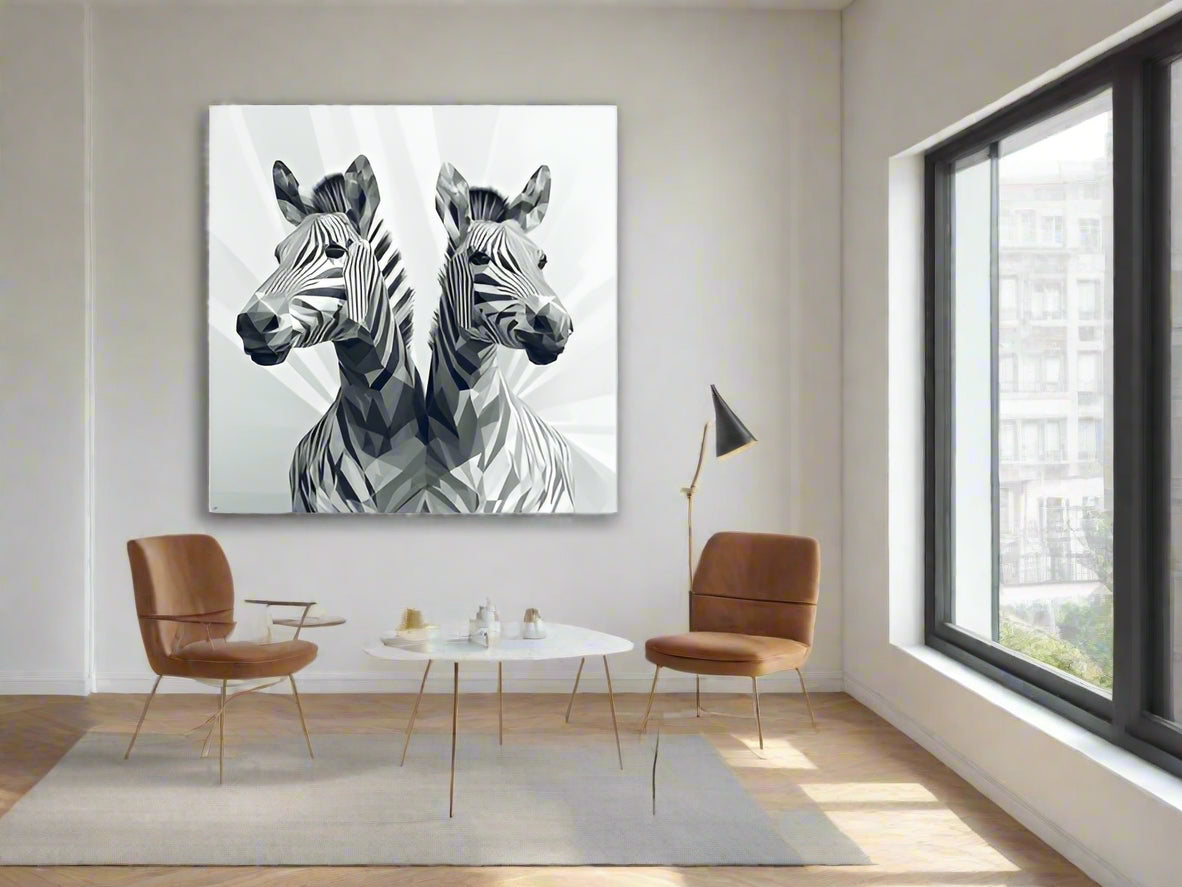 Twice As Good | Geometric Zebra Wall Art | Limited Edition | Wild Essence