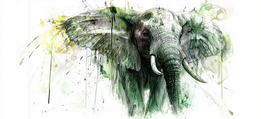 Verdant Spirit | Watercolor Elephant Wall Art | Limited Edition | Wild Essence