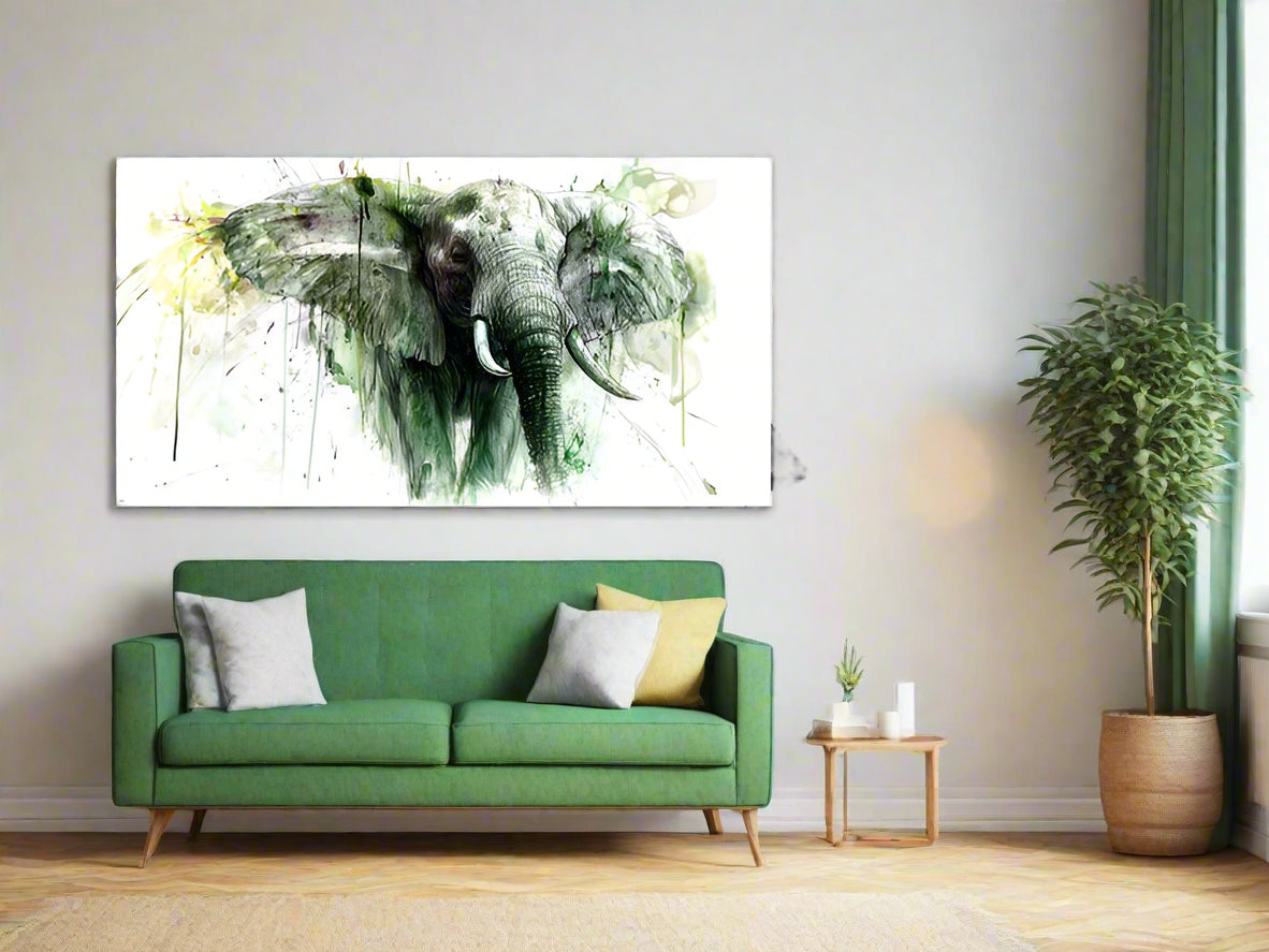Verdant Spirit | Watercolor Elephant Wall Art | Limited Edition | Wild Essence