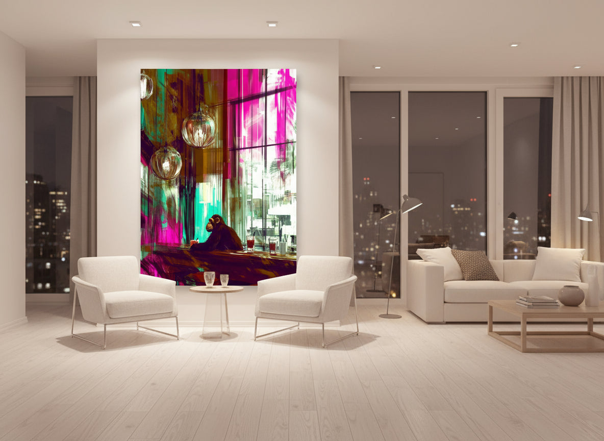 When the Night Is Still Young | Chimpanzee Wall Art | Limited Edition | Wallimals