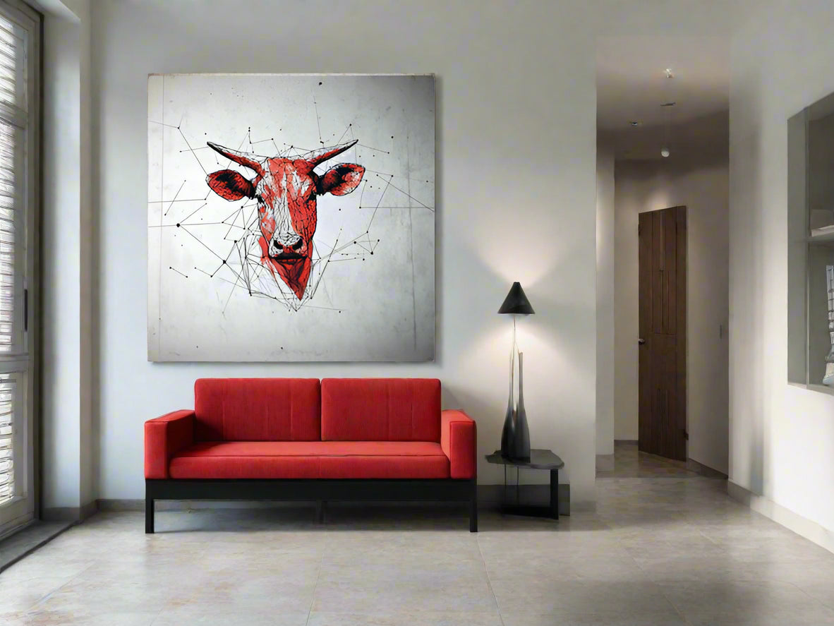 Wired Focus | Geometric Ox Wall Art | Limited Edition | Wild Essence