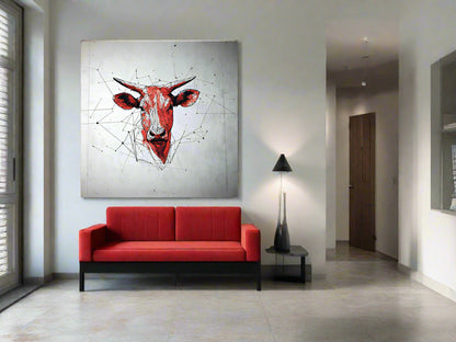 Wired Focus | Geometric Ox Wall Art | Limited Edition | Wild Essence